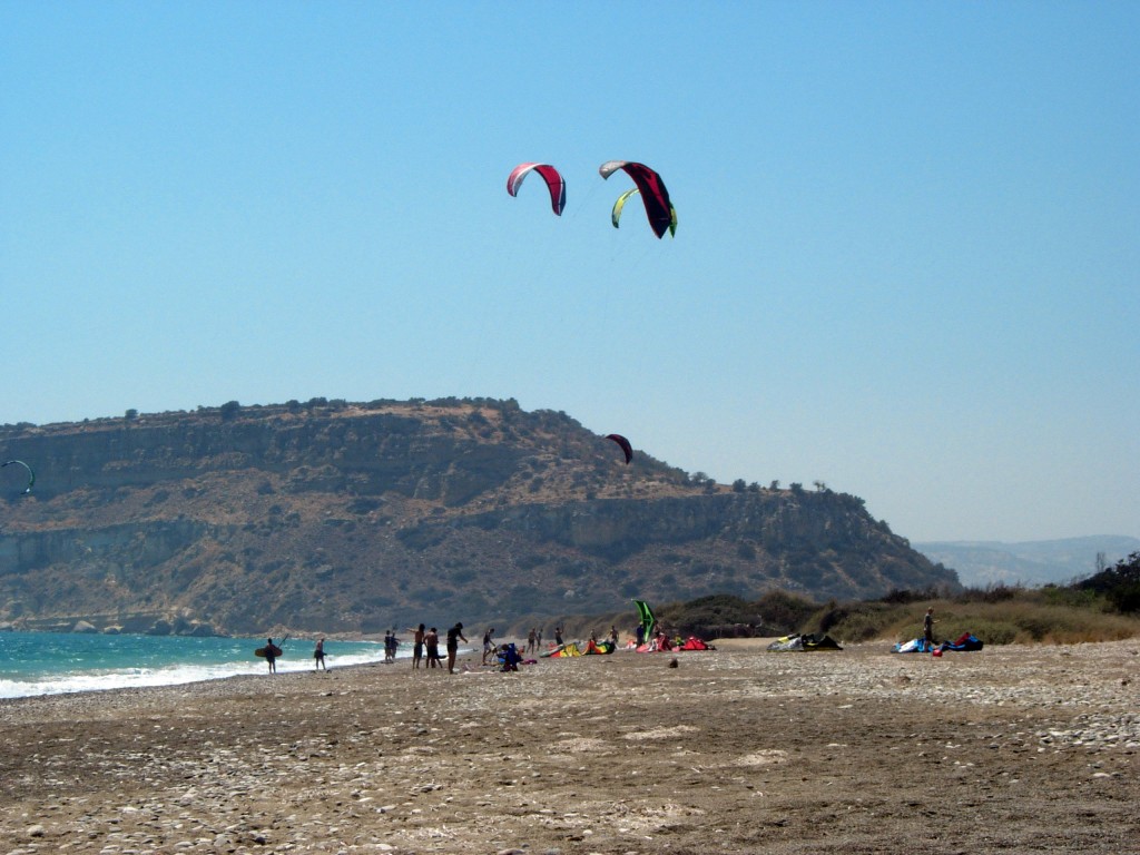 Kite surfing in Cyprus. Paramali
