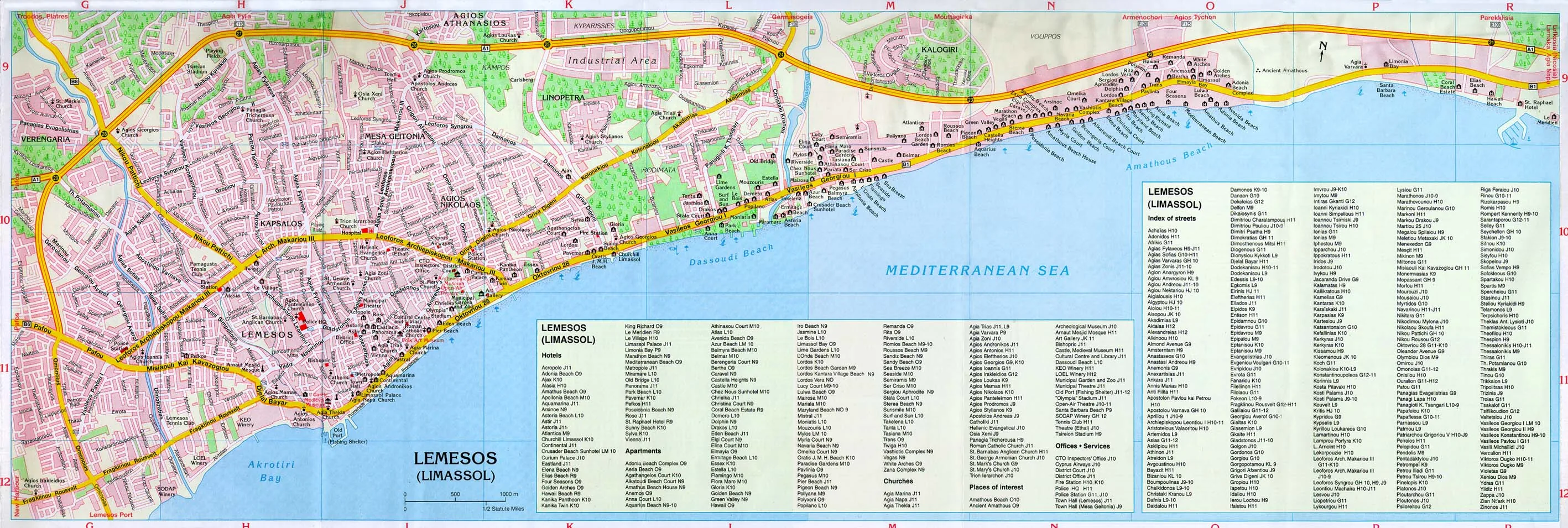 The Map of Limassol Карта Лимассола
