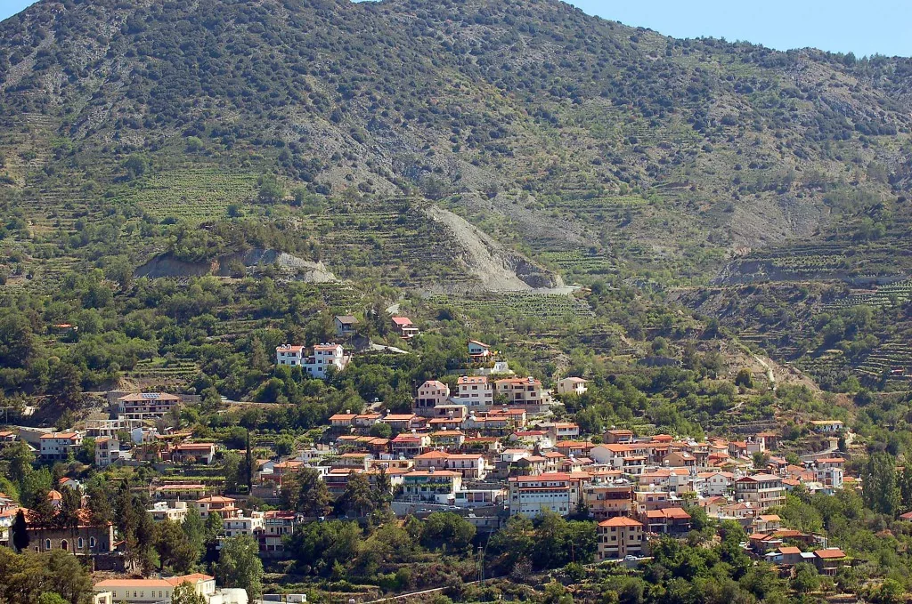 the view of Agros village the view of Agros village