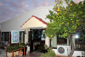 the entrance of the restaurant