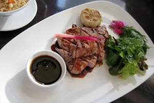 Toro steak with teriyaki balsamic sauce