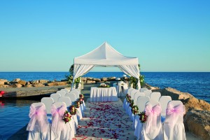 Amathus Beach Hotel - Wedding set up on pier