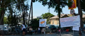 The refugees are protesting in Nicosia