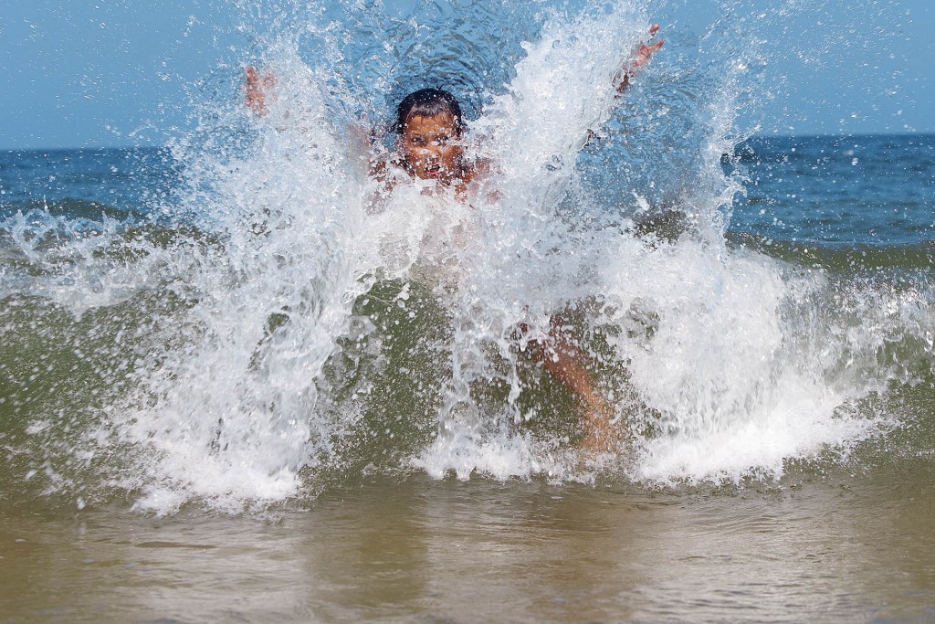 Bathing in the sea in Cyprus