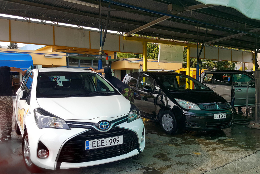 Polishing the car