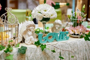 Decoration of a wedding table