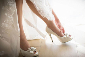 Свадебные туфли с открытым носом