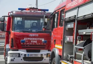 Пожар во дворе школы в Никосии