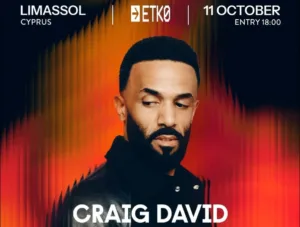 Craig David и Loreen выступят в Лимассоле 11 октября