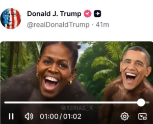 Трамп осудил, но не извинился за видео, изображающее Обам в виде обезьян