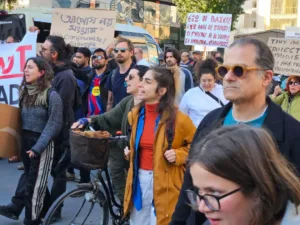 Activists march in Nicosia against British bases in Cyprus amid war against Iran