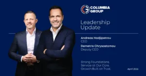 Columbia Group назначает Андреаса Хаджипетру генеральным директором, а Деметриса Хрисостому — заместителем генерального директора