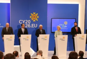 Christodoulides urges restraint and diplomacy amid Middle East tensions at EU summit in Nicosia