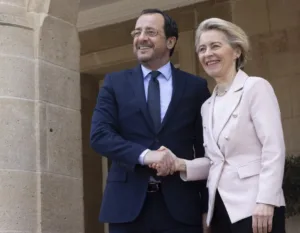 Von der Leyen links Levant stability to progress on Cyprus settlement talks