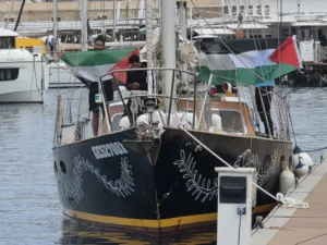 Global Sumud Flotilla ship Vivy Sabre remains docked in Kato Paphos harbour