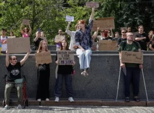Protests erupt in Ukraine after defence minister Mykhailo Fedorov is dismissed