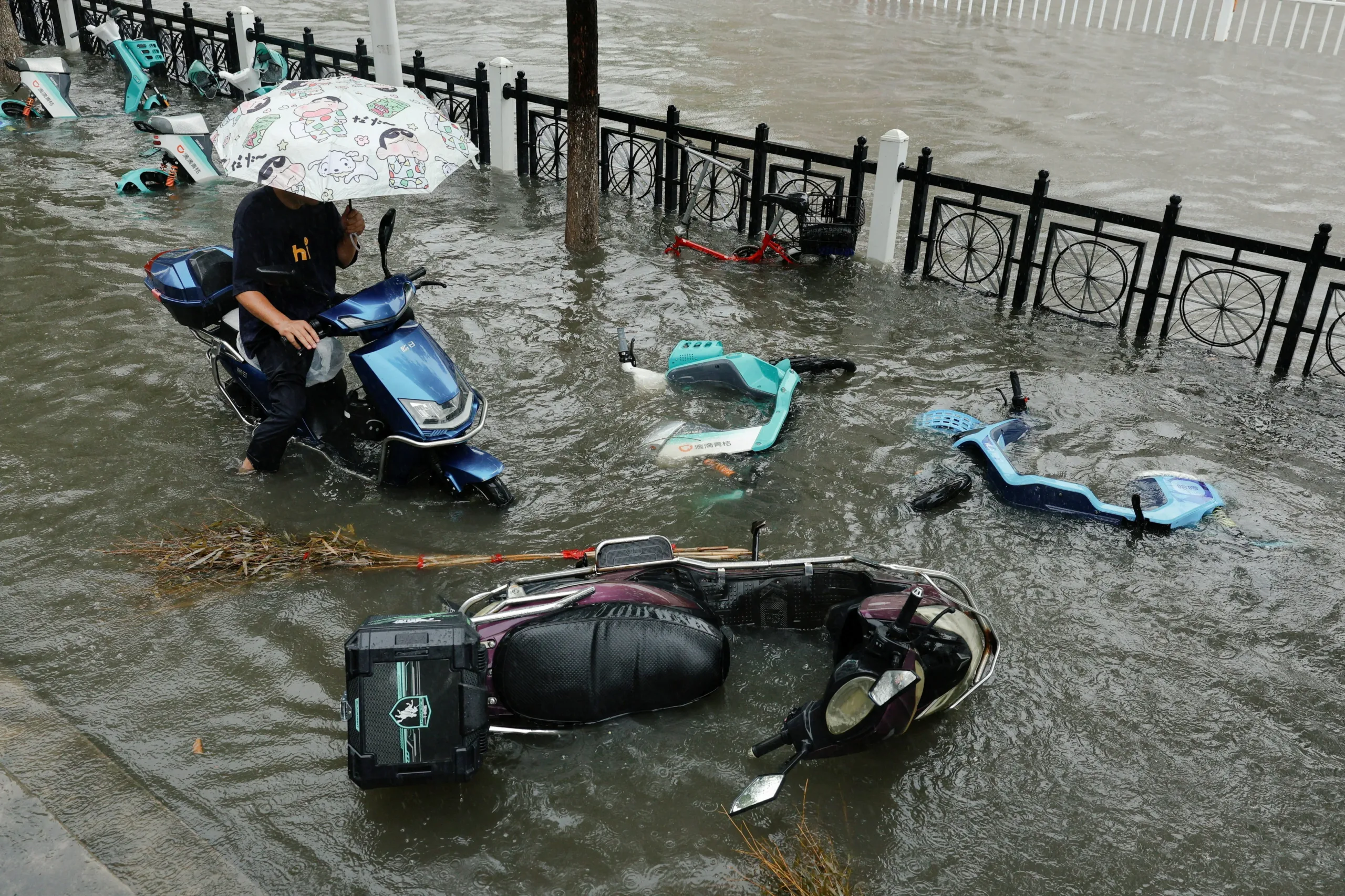 Typhoon remnants bring record rainfall and flooding across China
