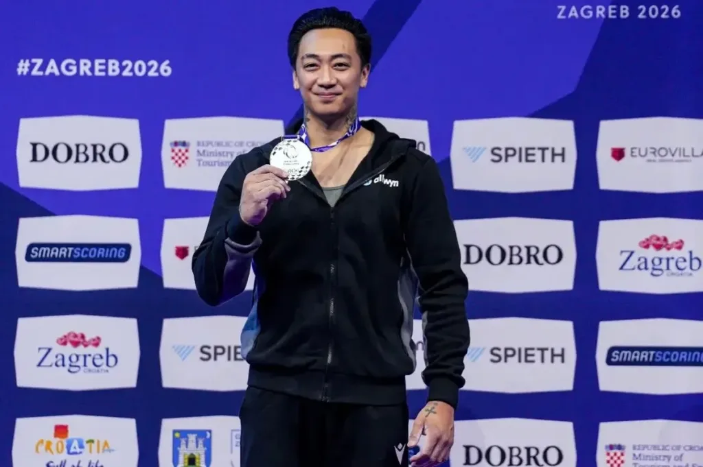 Мариос Георгиу завоевал серебро на перекладине на чемпионате Европы в Загребе