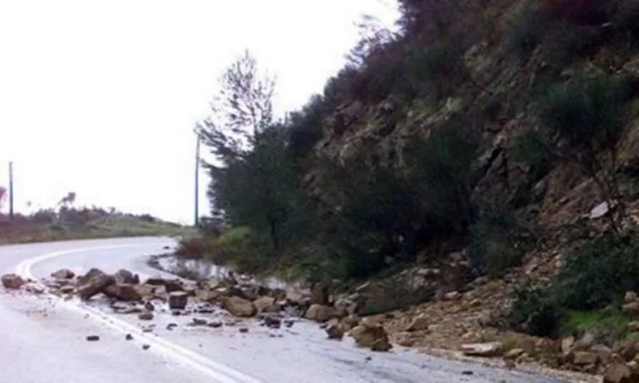 Landslides reported on Kambos–Lefka road after heavy rainfall