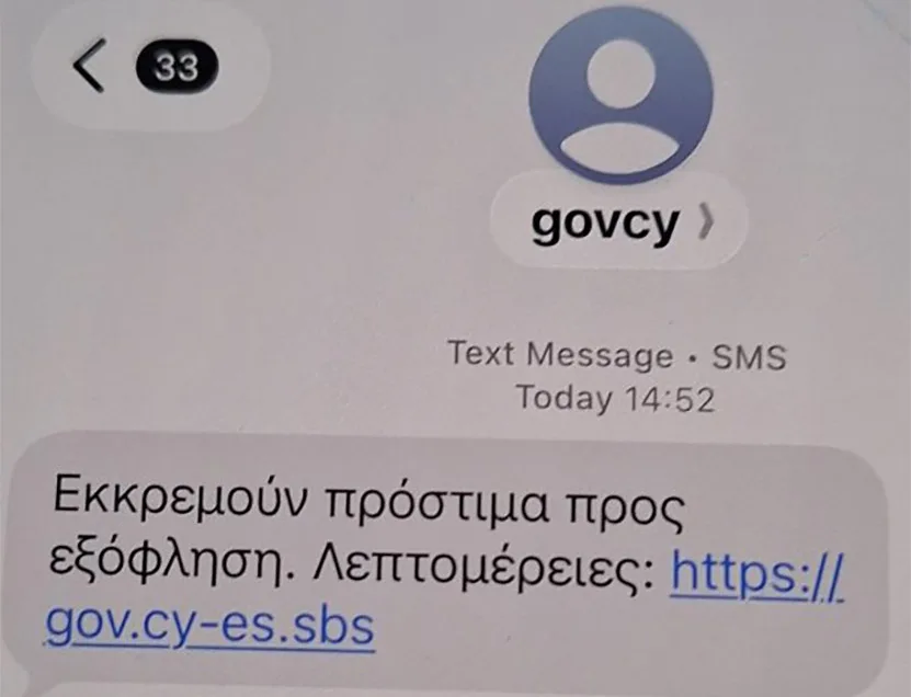 Paphos woman loses more than €4,800 in fraudulent GOVCY text scam