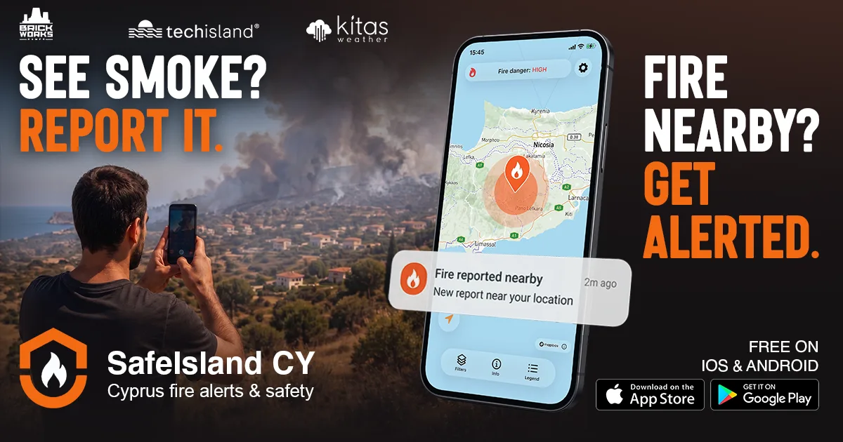 Η εφαρμογή αναφοράς δασικών πυρκαγιών SafeIsland CY τίθεται σε πιλοτική λειτουργία