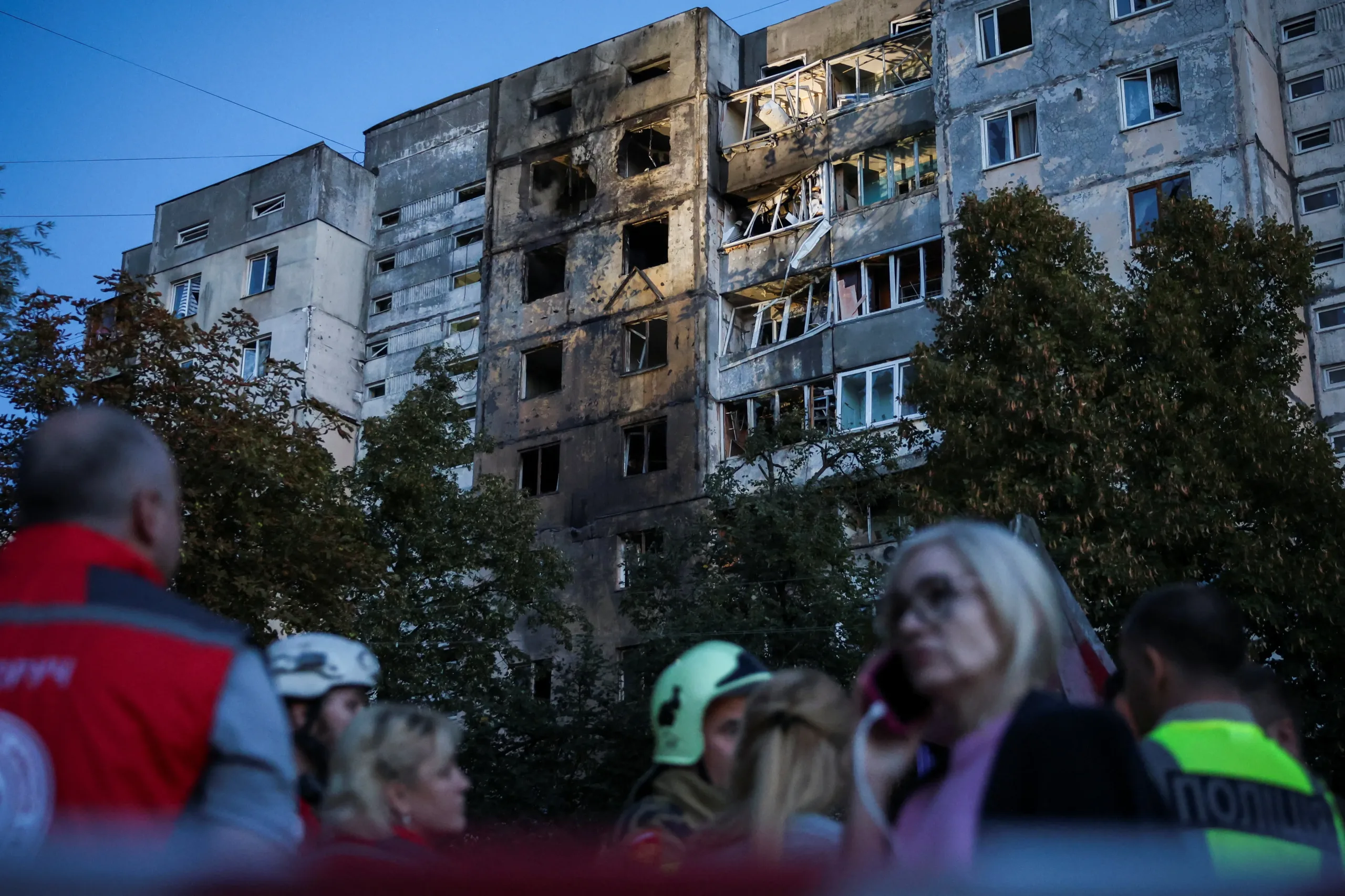 Russian attack on Kyiv injures 10 and damages residential high-rise