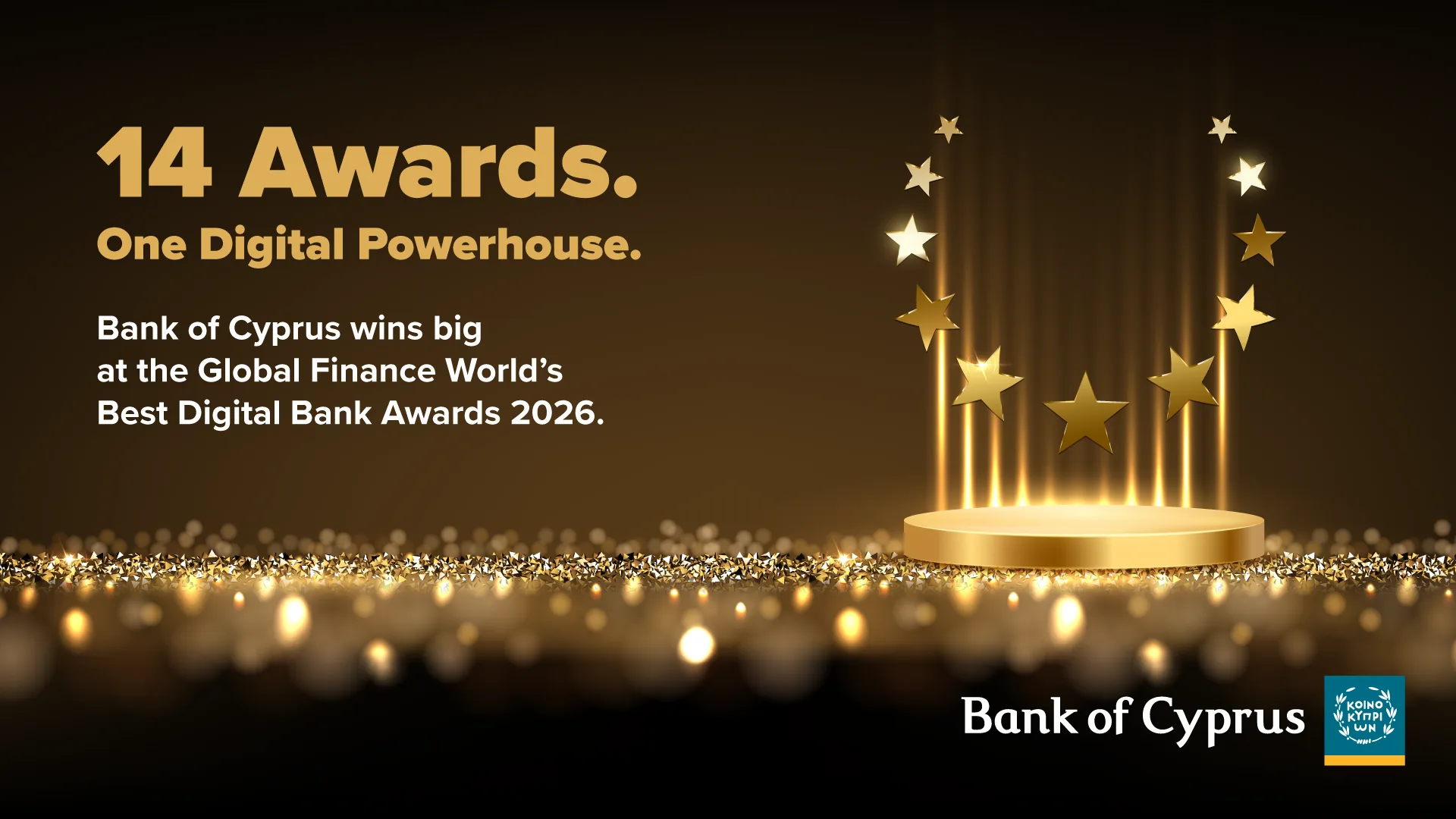 Η Bank of Cyprus κερδίζει 14 βραβεία στα βραβεία ψηφιακής τραπεζικής του Global Finance για το 2026